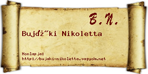 Bujáki Nikoletta névjegykártya