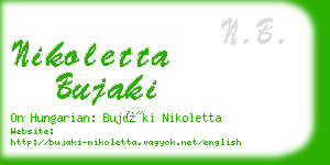 nikoletta bujaki business card